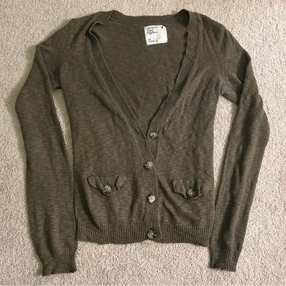 AEO Green Cardigan